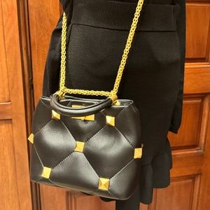 Valentino Garavani Roman Stud small quilted leather tote (2022)